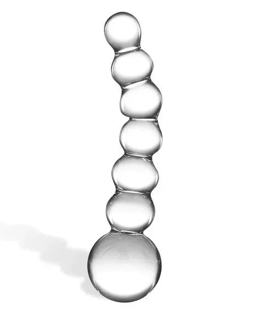 Glas Curved Glass Beaded Dildo