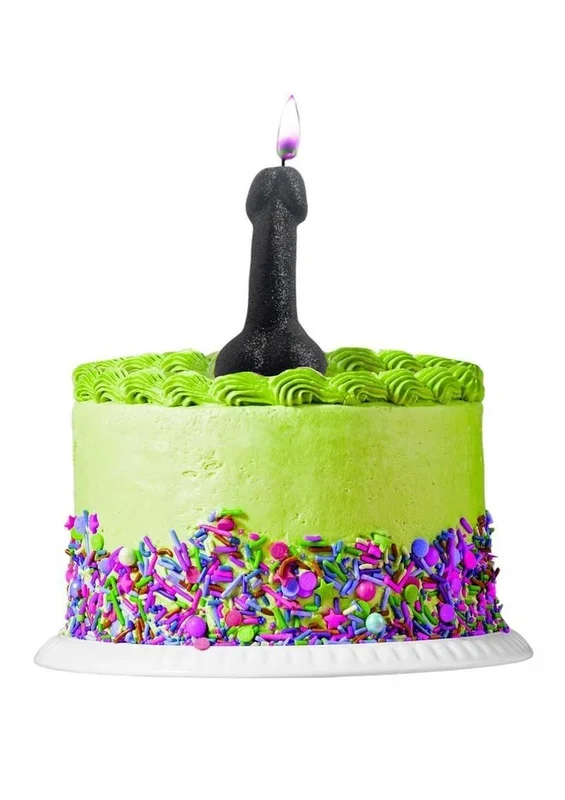 Glitterati Penis Candle – Black Glitter