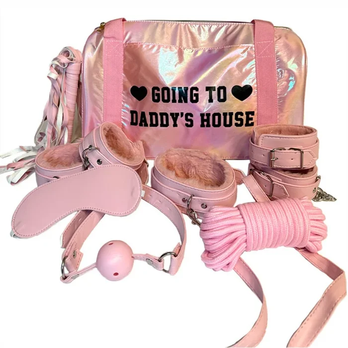Going To Daddy’s House Pink Travel Bag 16″ with 7-Piece BDSM Kit