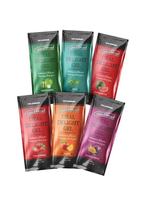 Goodhead Oral Delight Gel #2 .24oz Bulk (48 Pieces) – Assorted Green Apple, Mint, Peach, Strawberry, Watermelon, Passion Fruit