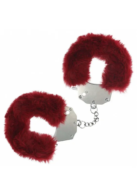 Heavy Duty Fluffy Hanfcuffs – Burgundy
