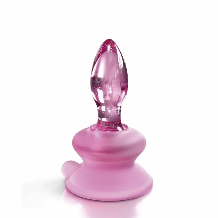 Icicles No. 90 Garden Pink Glass Suction Cup Anal Plug