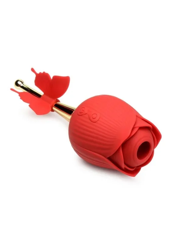 Inmi Bloomgasm Flutter Rose Rechargeable Silicone Sucking Rose with Butterfly Teaser