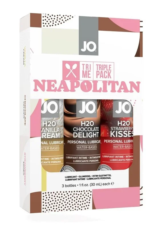 JO Tri Me Triple Pack Neapolitan Flavored Lubricants