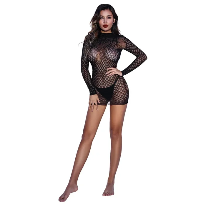 LA Fantasy Ornate Bodystocking Dress H-3018B – Black
