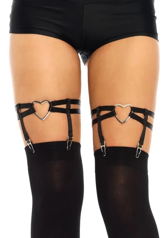 Leg Avenue Dual Strap Elastic Garter Suspender with Heart