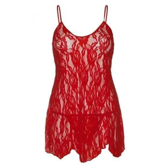 Leg Avenue Rose Lace Flair Chemise Red