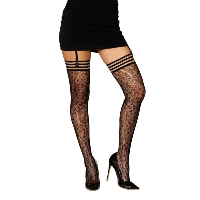 Leopard Thigh High – One Size – Black