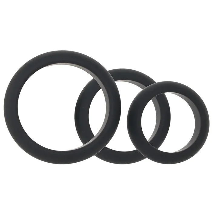 LEVELZ 3 Piece Wide-Cut O Cock Ring Set in L-XXL