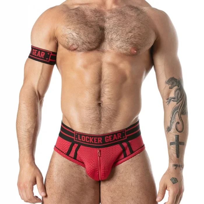 Locker Gear Sport Mesh Jock Brief Red