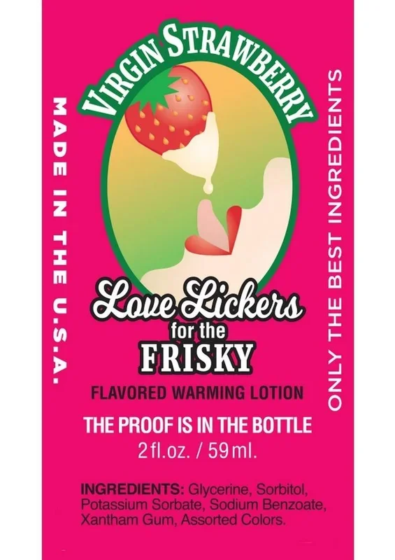 Love Lickers Strawberry Flavored Warming Massage Oil 2oz – Virgin Strawberry