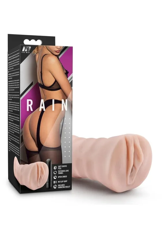 M For Men Rain Vibrating Masturbator with Bullet – Pussy