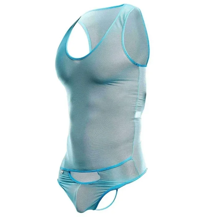 Male Basics Mob Men’s Sexy All Over Sheer Body Suit Turquoise