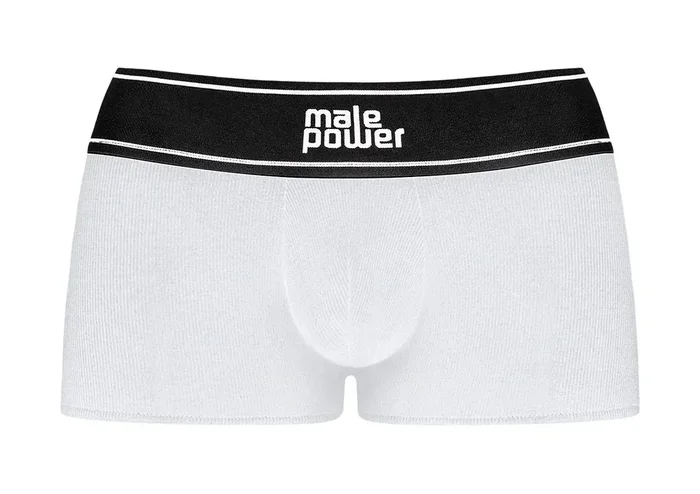 Male Power Modal Rib Pouch Short White