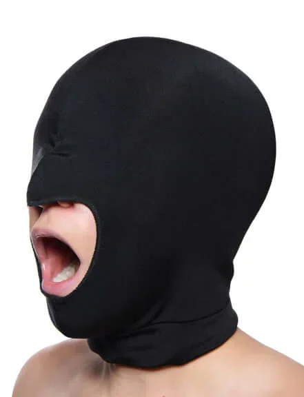 Master Series Blow Hole Open Mouth Spandex Hood – Black, One Size Fits Most