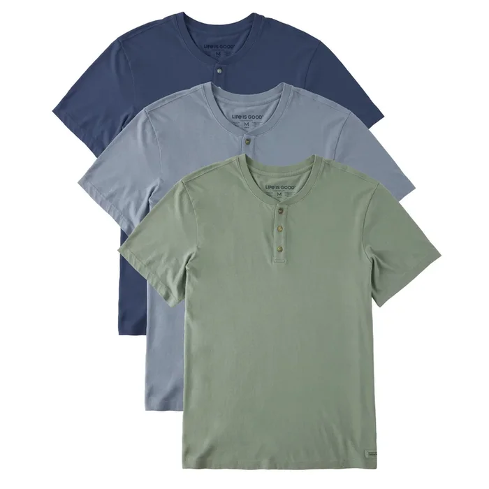 Men’s Solid 3-Pack Crusher-LITE Henley- Multi