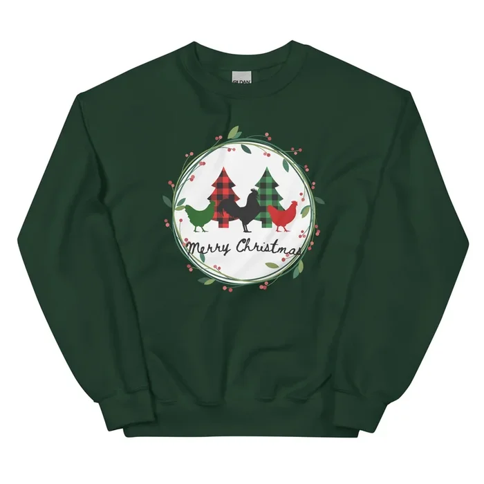 Merry Christmas Chicken Unisex Sweatshirt
