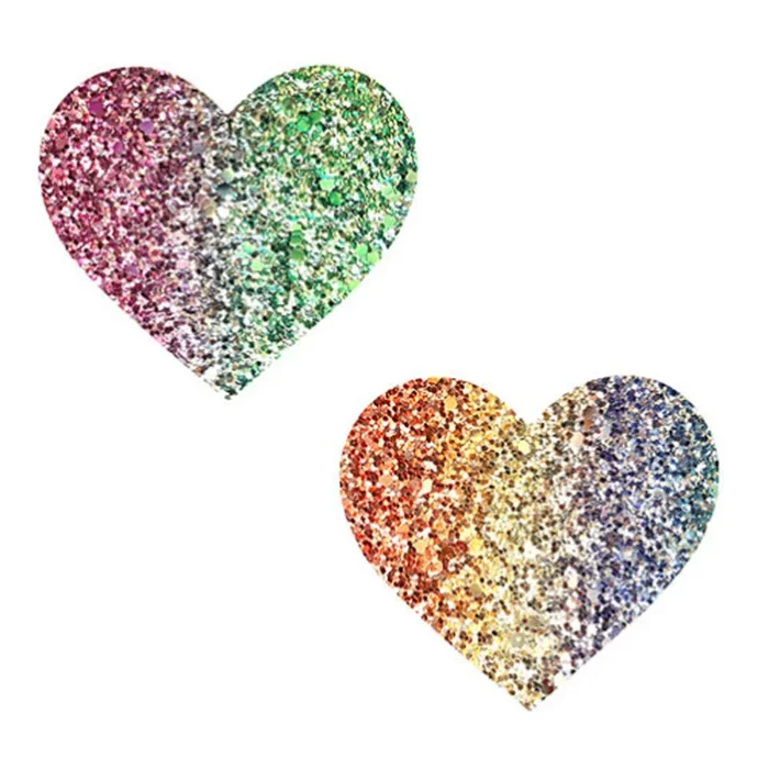 Neva Nude Pasty Heart Glitter Multicolor | Nipples Covers