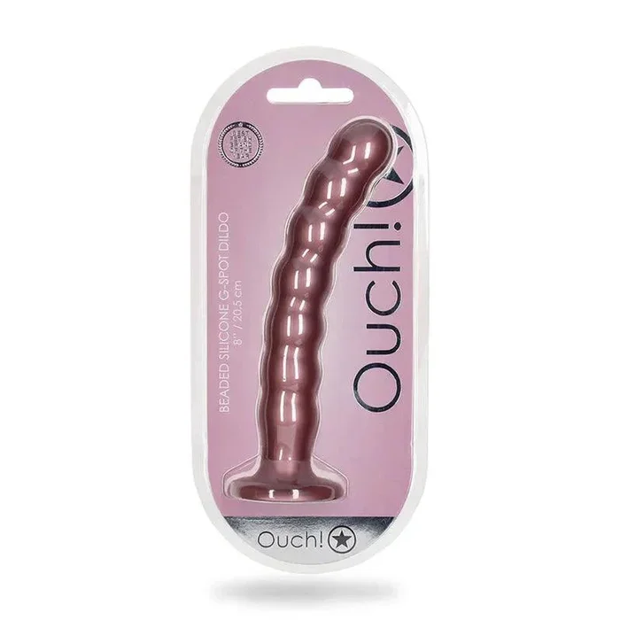 Ouch! Beaded G-Spot Silicone Dildo 8in