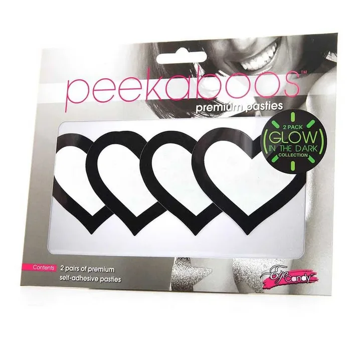 peekaboos Pasties Glow-in-the-Dark Heart Pasties
