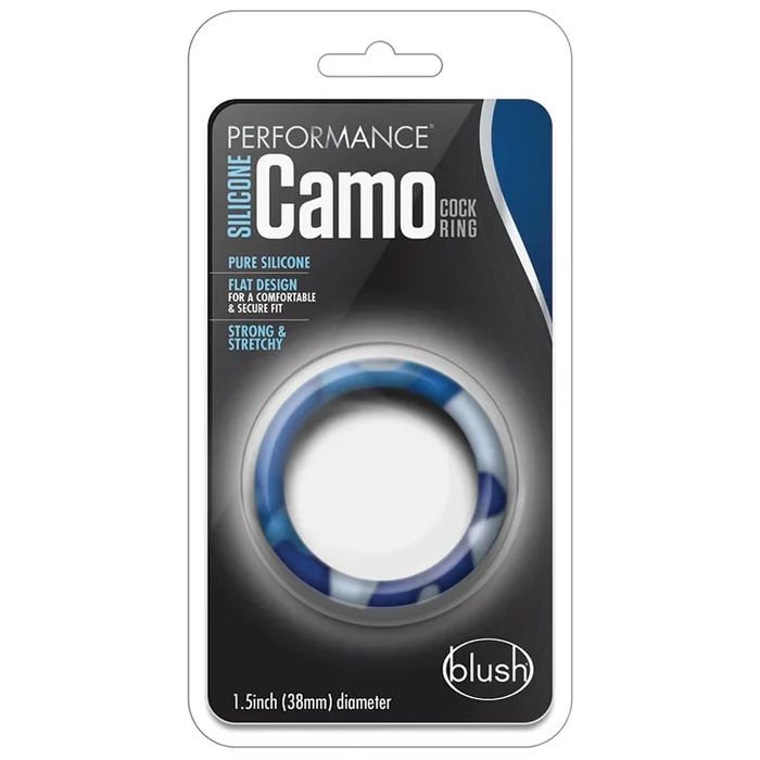 Performance Silicone Cock Ring-Blue Camoflauge