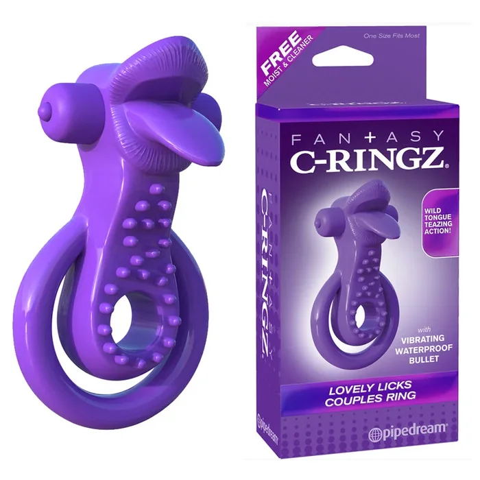 Pipedream Fantasy C-Ringz Hover Lovely Licks Couples Ring With Flicking Tongue Purple