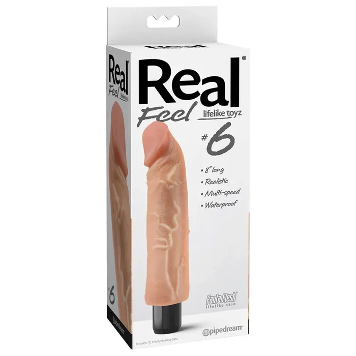Pipedream Real Feel Lifelike Toyz No. 6 Realistic 8 inch. Vibrating Dildo Beige
