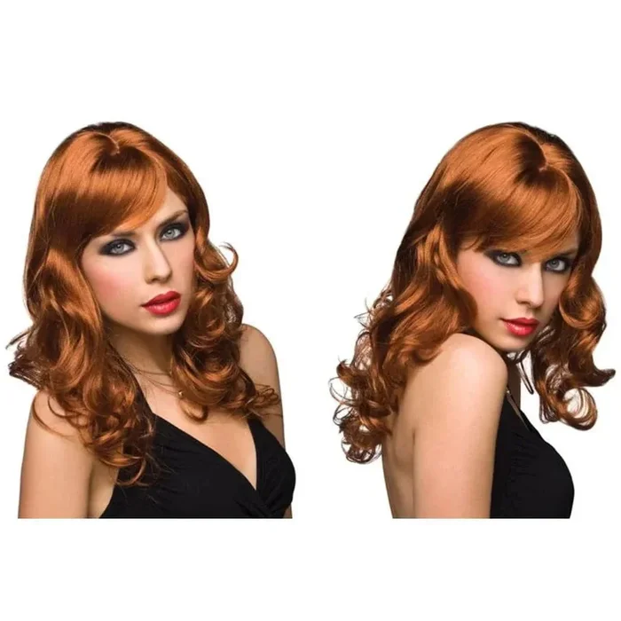 Pleasure Wigs Aubrey Long Wavy Curly Hair Wig Red