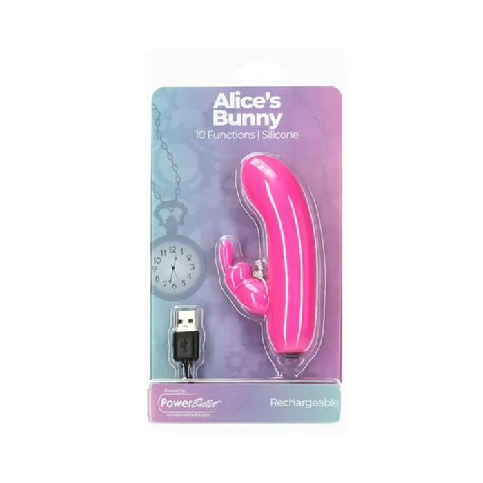 Powerbullet Alice’s Bunny Rechargeable Bullet Vibrator with Silicone Rabbit Sleeve Ping