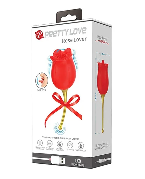 Pretty Love Licking Rose Lover Dual Ended Vibrator – Rose