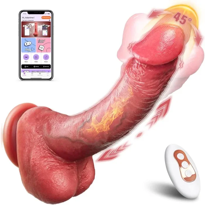 Realistic Dildo Vibrator with Lifelike Wiggle-Jiggle Glans, Thrusting & Heating for Deep G-Spot Stimulation