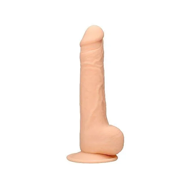 Realrock Silicone Dildo with Balls, 8.5 “, Dual Density, Flesh