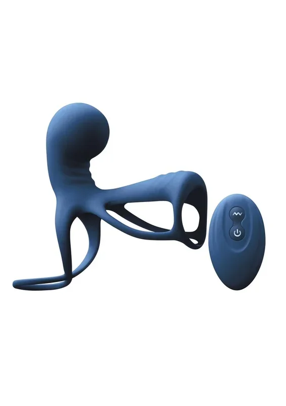 Renegade Gladiator Rechargeable Silicone Vibrating Penis Harness with Remote Control