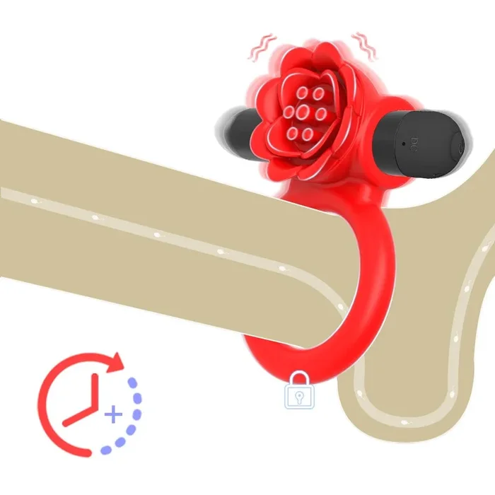 Resonate Rose Penis Ring Clitoral Stimulation For Couple
