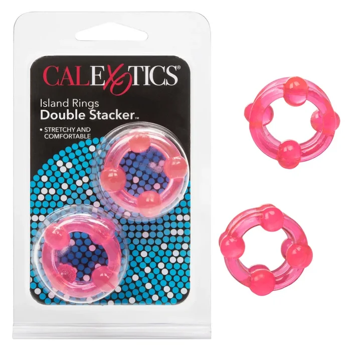 Rings! Island Rings Double Stacker Cock Rings (2 piece set) – Pink