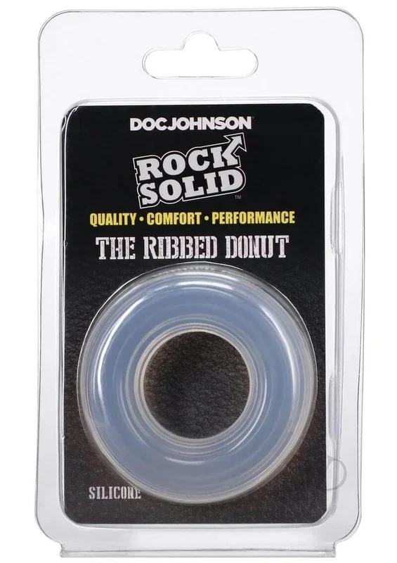 Rock Solid Ribbed Donut Silicone Cock Ring – Clear