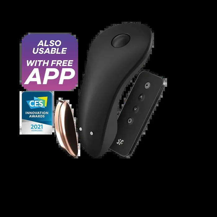 Satisfyer Little Secret Silicone Rechargeable Panty Vibrator with Remote Control Black/Gold