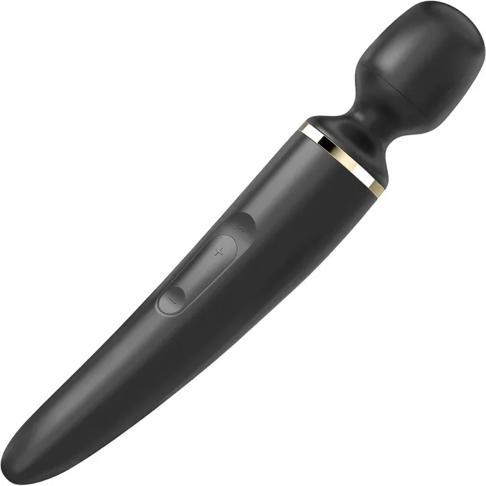 Satisfyer Wand-er Wand Silicone Rechargeable Waterproof Wand Style Vibrator – Black