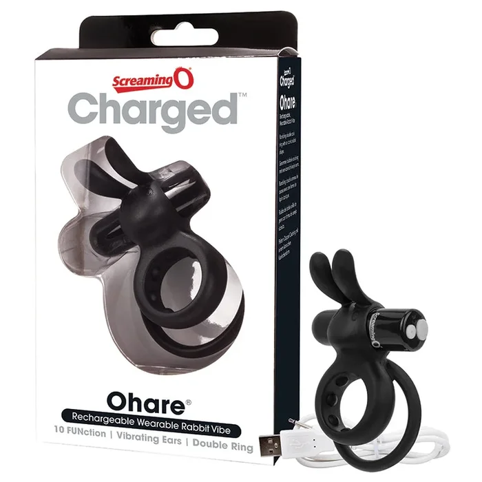Screaming O File Ohare Rechargeable Wearable Rabbit-Black