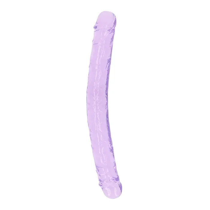 Shots Real Rock Crystal Clear 13 Inch Double Dildo – Purple