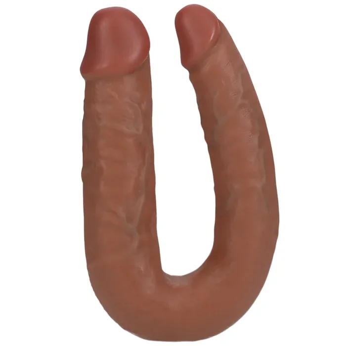Shots Real Rock U Shape Double Dildo 5 Inch – Tan