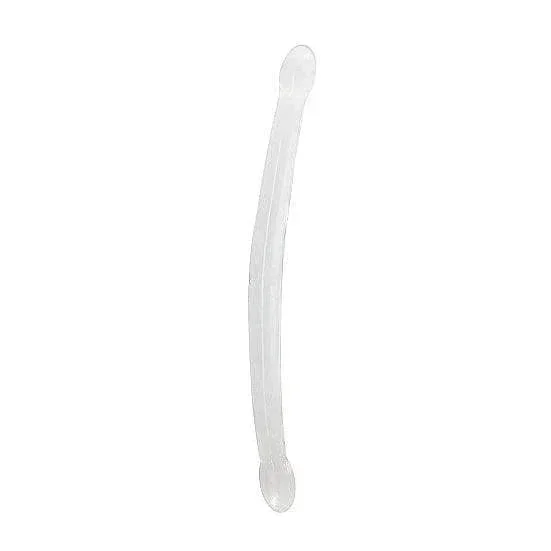 Shots RealRock Crystal Clear Non-Realistic 17 in Double Dildo Clear