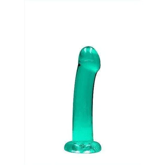 Shots RealRock Crystal Clear Non-Realistic 7 in Dildo With Suction Cup Turquoise