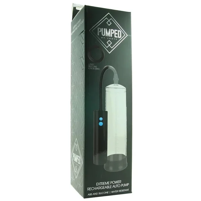 Shots Toys Pumped Extreme Power Rechargeable Auto Pump in Clear