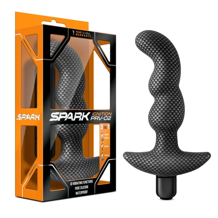 Spark By Blush® | Ignition PRV-02 G-Spot Carbon Fiber 6-Inch Vibrating Anal Plug With Handle