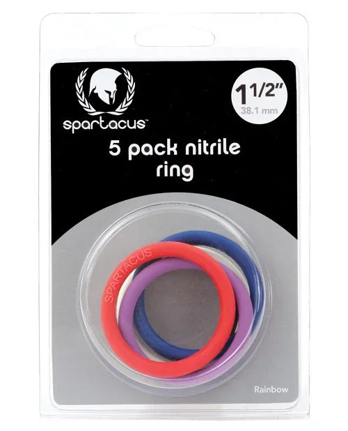 Spartacus 1.5″ Nitrile Cock Ring Set – Asst. Colors Pack of 5