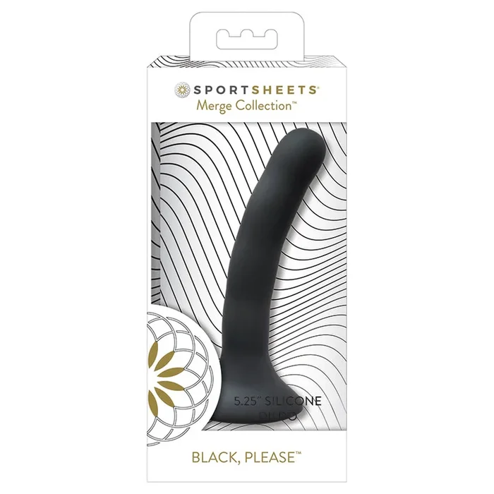 Sportsheets Merge Collection Please Silicone Dildo-Black 5.25
