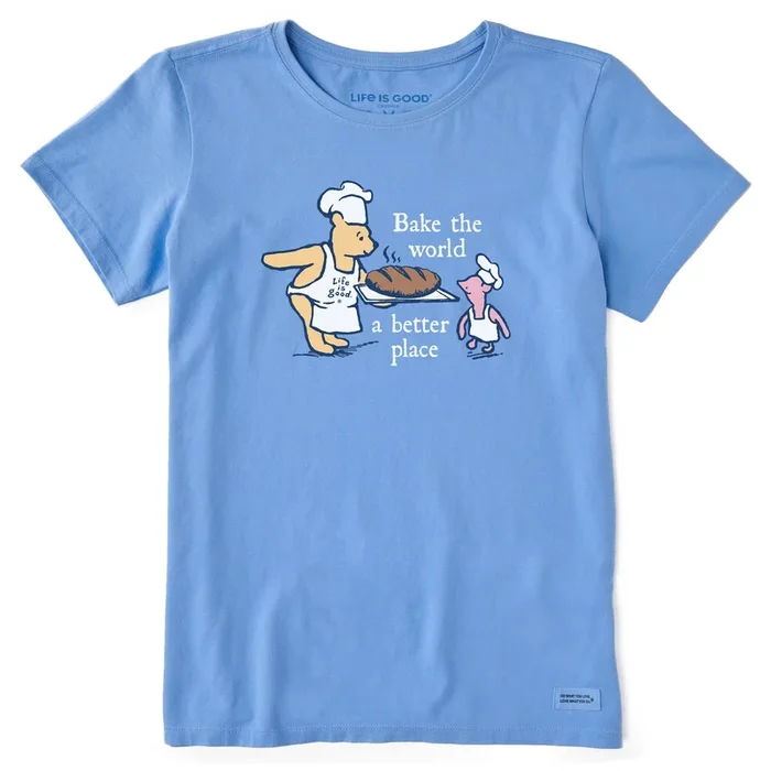 Women’s Bake the World a Better Place Winnie & P Short Sleeve Crusher Tee
