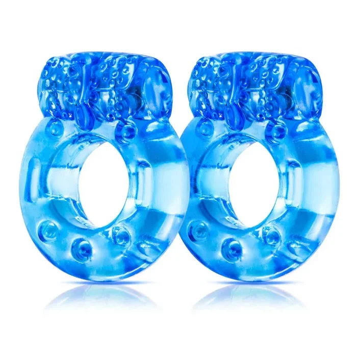 Stay Hard Vibrating Cock Rings – 2 Pack – Blue