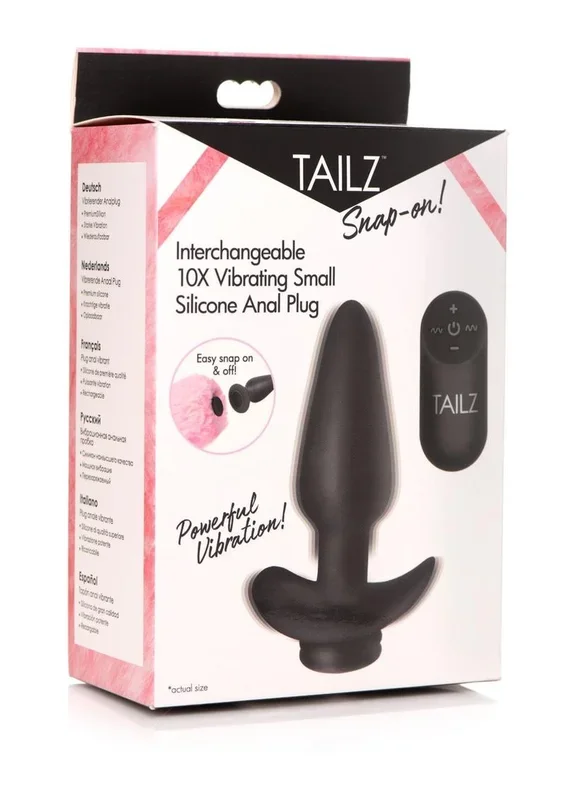 Tailz Snap-On 10x Rechargeable Silicone Anal Plug with Remote Control